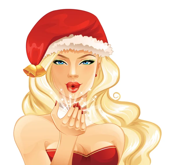 Santa girl — Stock Vector