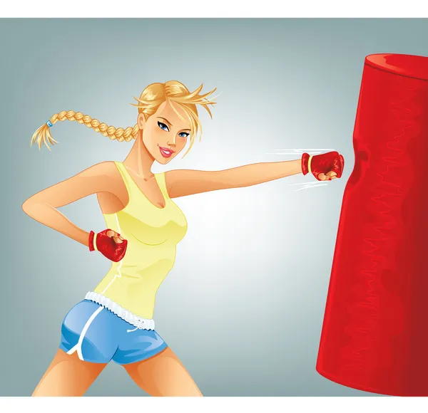 Boxe femme — Image vectorielle