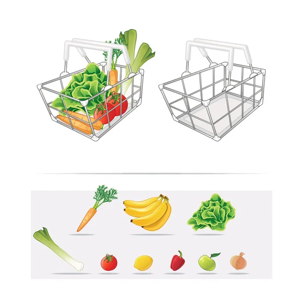 Grocery Basket — Stock Vector