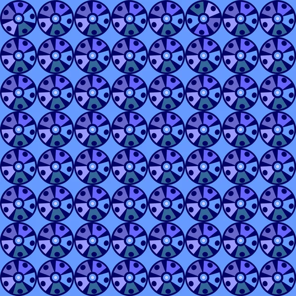 Modèle bleu sans couture avec des cercles — Image vectorielle