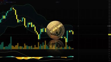 Bir altın uniswap uni crypto jeton para büyüyen bir ticaret şeması üzerinde yakınlaştır