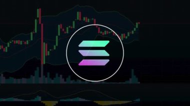 Solana kripto para sembolünü büyüyen soyut bir ticaret grafiğine yakınlaştır