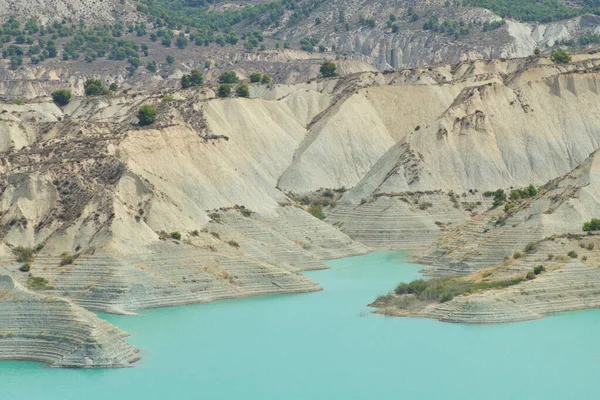 Impressive Landscape Formed Gebas Ravines Algeciras Reservoir Murcia — Stock Photo, Image