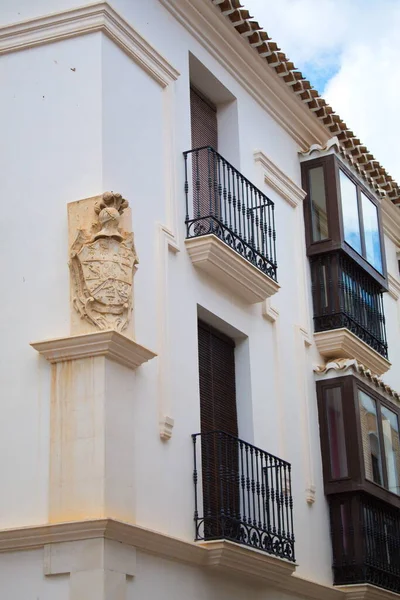 Pretty Balconies Narrow Streets Sunny Day Vlez Rubio Almera — Stock Photo, Image