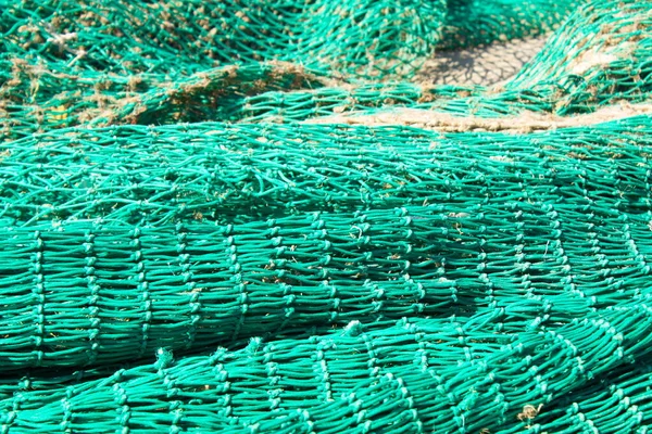 Разноцветные Рыболовные Сети Готовые Отправке Использованию Море — стоковое фото
