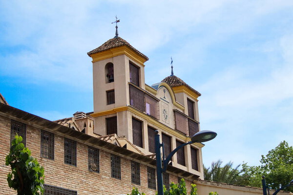 Peculiar facade of the convent of Las Claras in Murcia