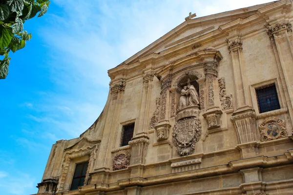 Main Facade Church Santo Domingo Murcia Baroque Style Sculpture — Stockfoto