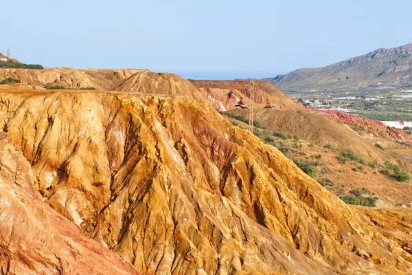 Arid Landscape Old Roman Open Pit Mines Mazarrn Murcia Now — Stock Photo, Image