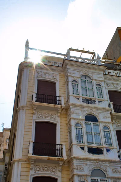 Nice building with balconies of wealthy families in the city center