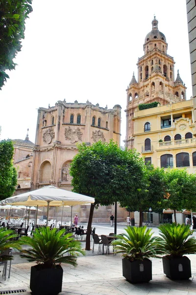 Restaurantbereich Der Umgebung Der Kathedrale Von Murcia Zum Ausruhen Und — Stockfoto