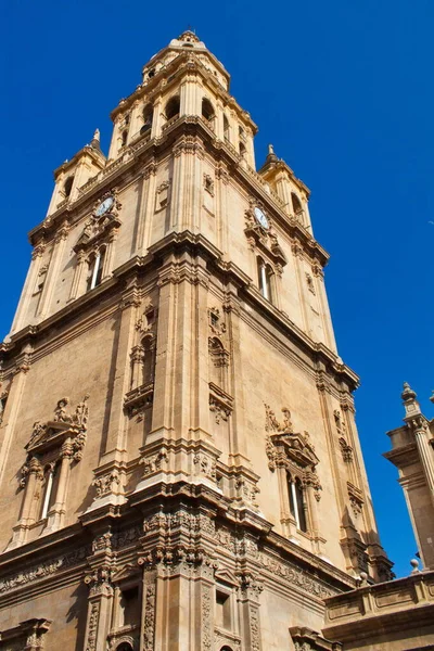 Murcia Katedrali Nin Etkileyici Çan Kulesi — Stok fotoğraf