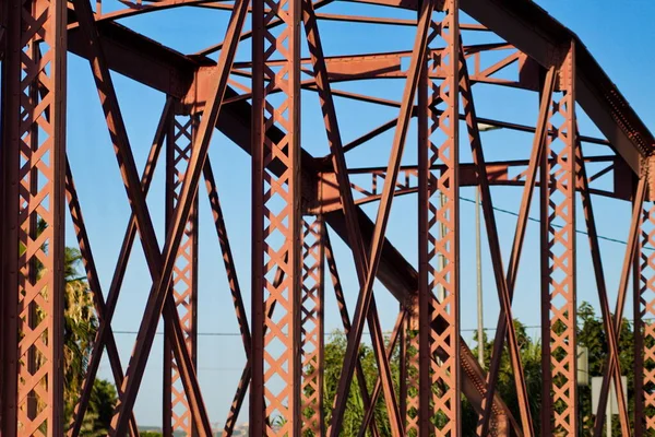 Metal Structure Old Bridge Useful Design Support Weight Cars Trucks — Stock Photo, Image