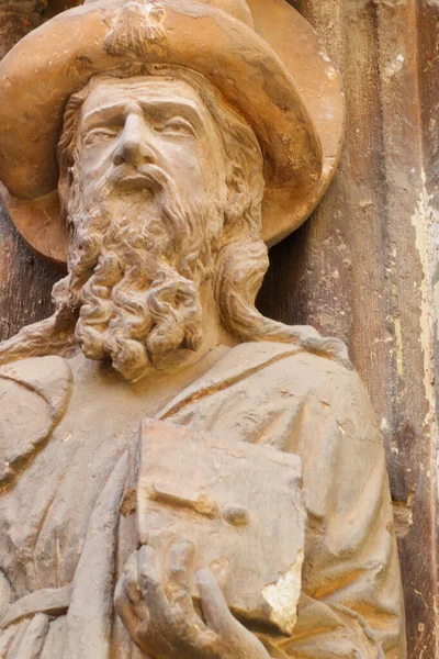 Sculpture Apostle Santiago Gothic Facade Cathedral Murcia — Stockfoto