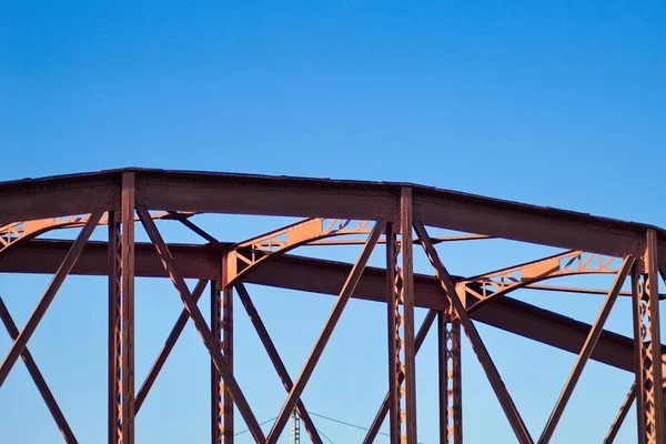 Metal Structure Old Bridge Useful Design Support Weight Cars Trucks — Stock Photo, Image