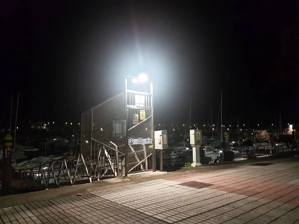 Access door to sport port at night