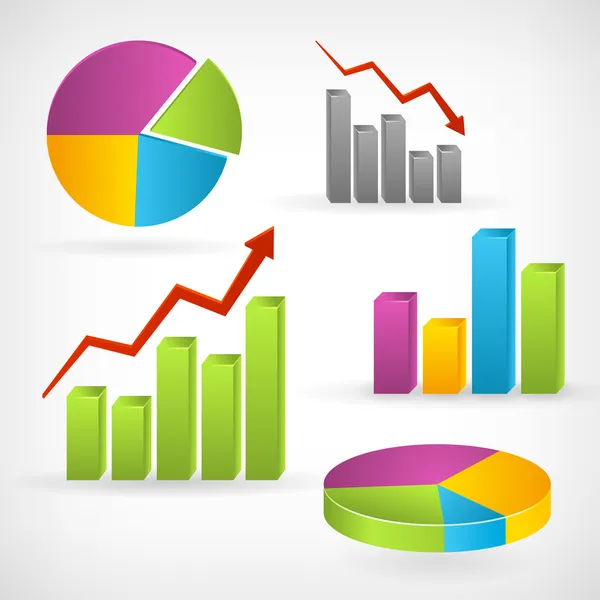 Skinnende graf positiv infografik – Stock-vektor