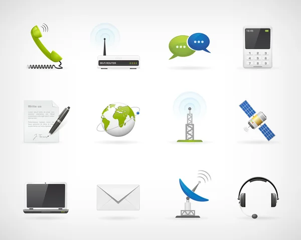 Detailed communication icon set — Stock Vector
