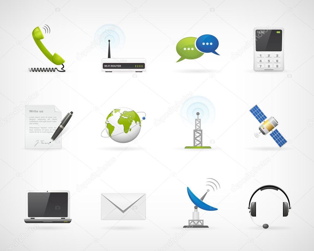 Detailed communication icon set