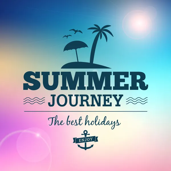 Summer journey vector vintage poster — Stock Vector