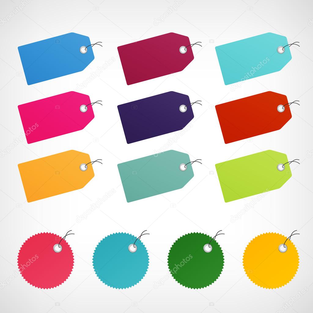 blank color price labels vector stickers