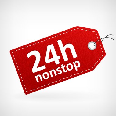 kırmızı deri 24 saat hiç durmadan etiketleri