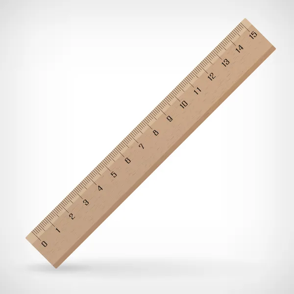 Vector wooden ruler illustration — Stock Vector