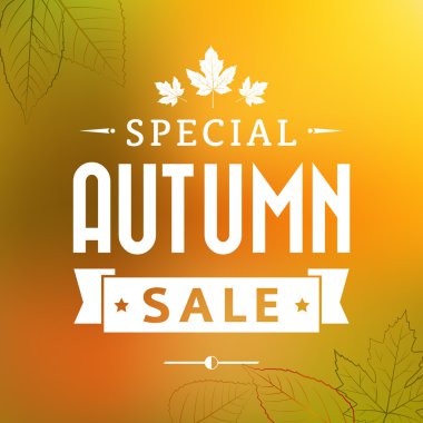 sonbahar özel satış vintage vektör tipografi poster