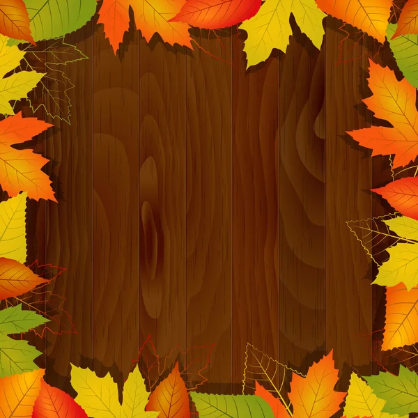 Wood autumn vector background — Stock Vector