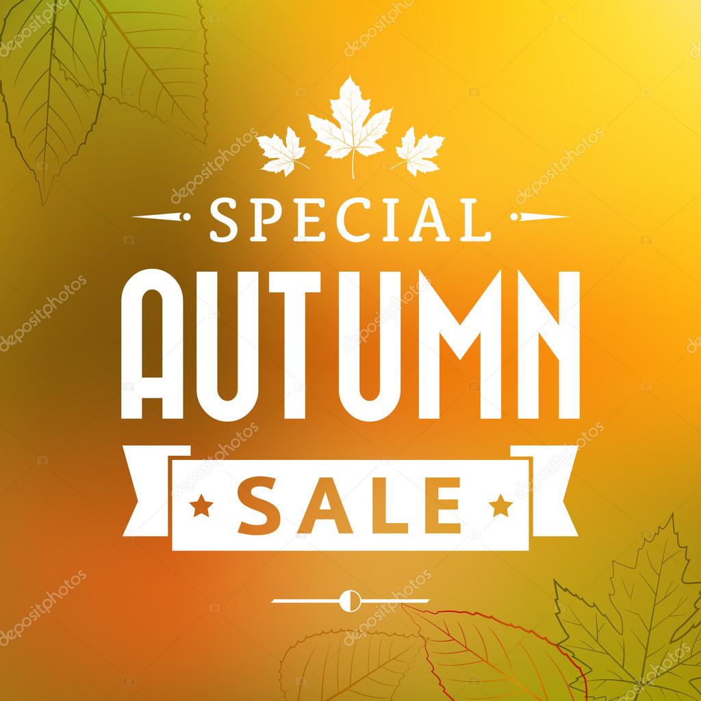 autumn special sale vintage vector typography poster