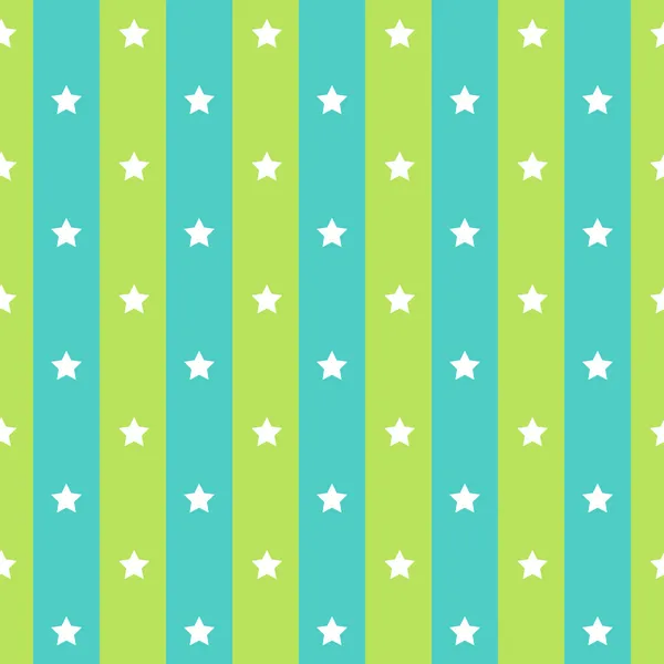 Retro polka star blue green seamless background — Stock Vector