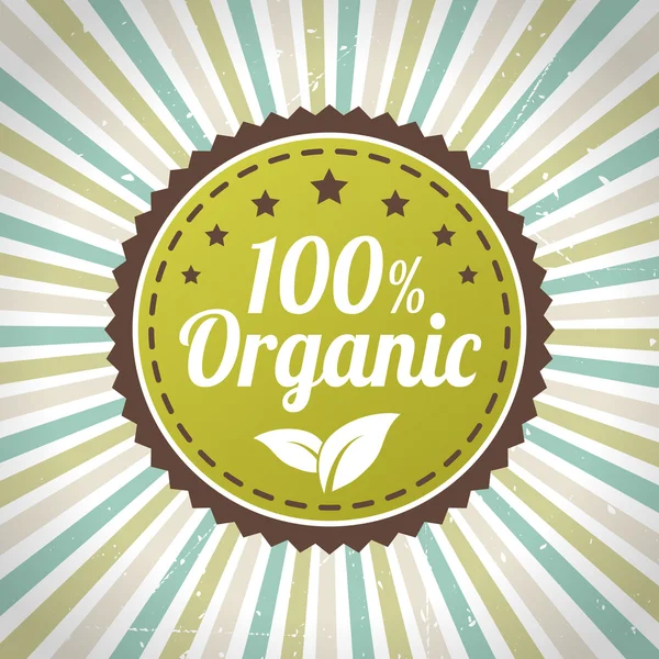 Rótulo ecológico orgânico 100% — Vetor de Stock