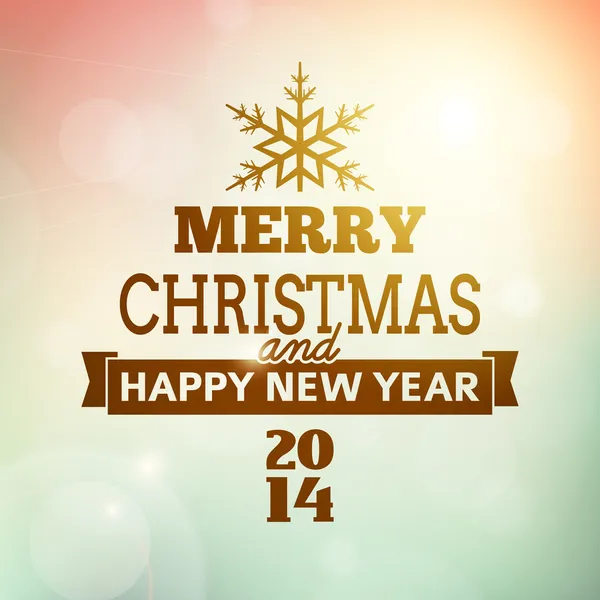 Vrolijk kerstfeest en gelukkig Nieuwjaar 2014 poster Stockillustratie