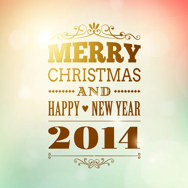 Merry christmas and happy new year 2014 poster — Stock Vector