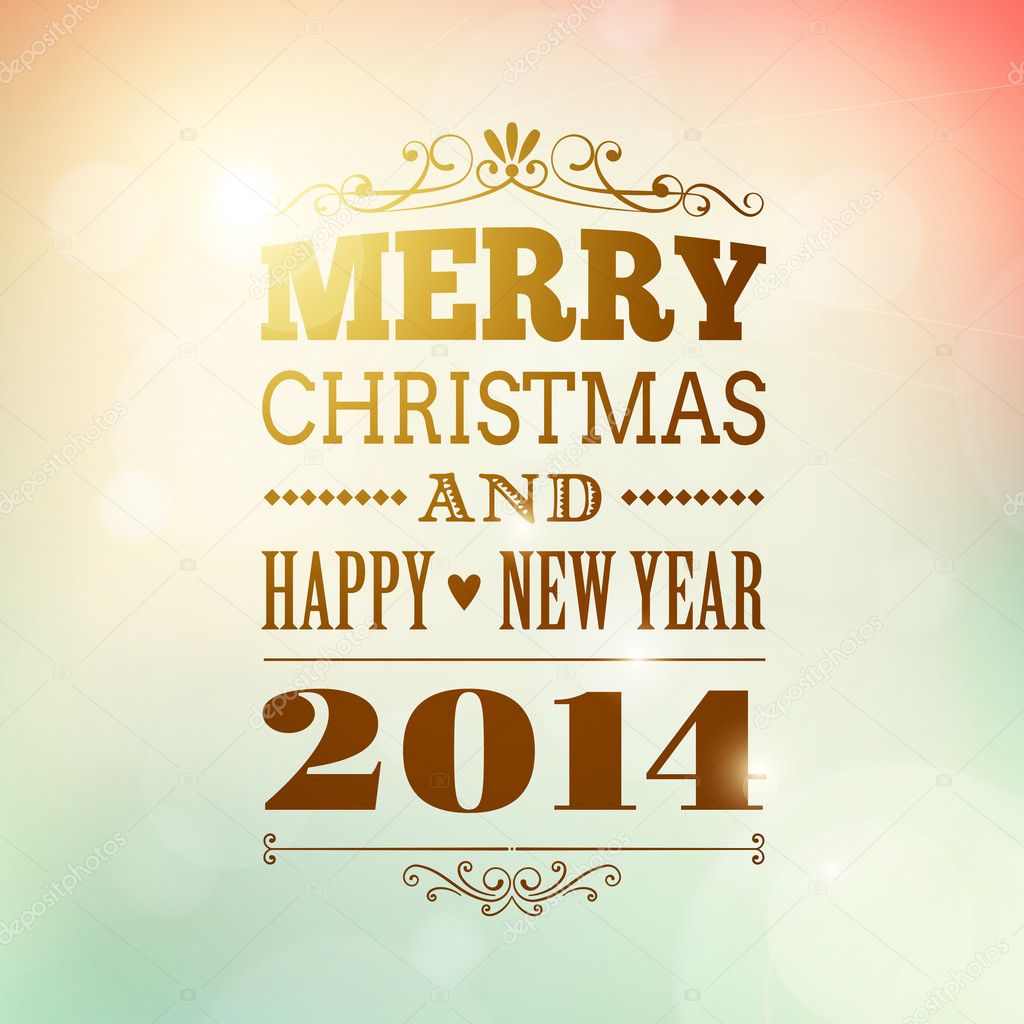 merry christmas and happy new year 2014 poster