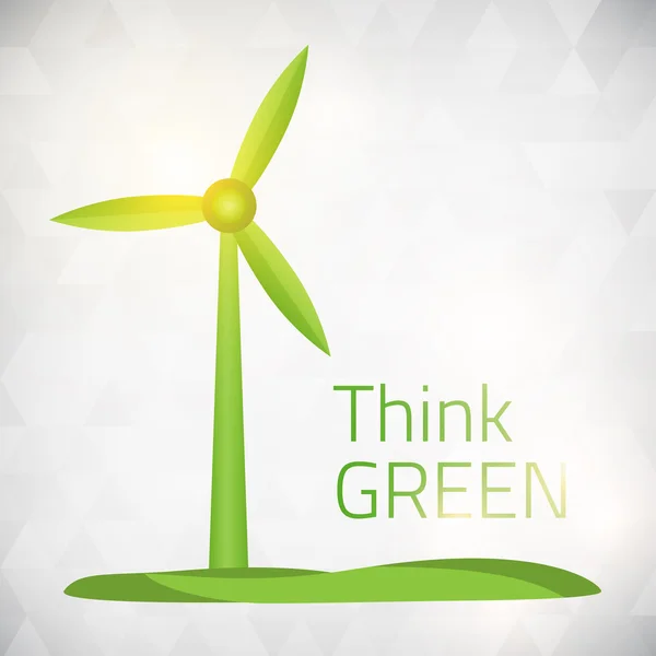 Ecology Think green wind power — Stock Vector