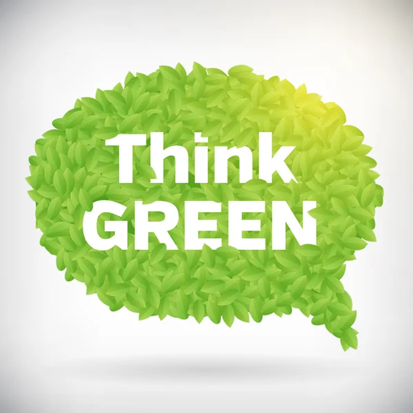 Écologie Pensez bulle de discours vert — Image vectorielle