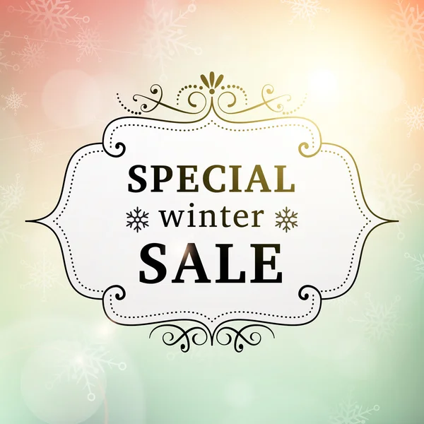 Winter speciale verkoop vintage poster — Stockvector