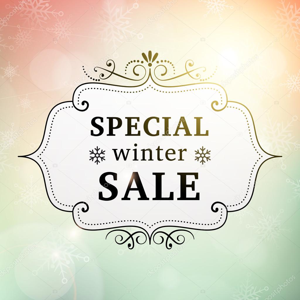 winter special sale vintage poster