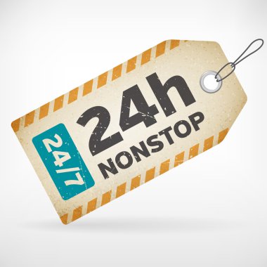 gerçekçi kağıt 24 saat hiç durmadan etiketleri