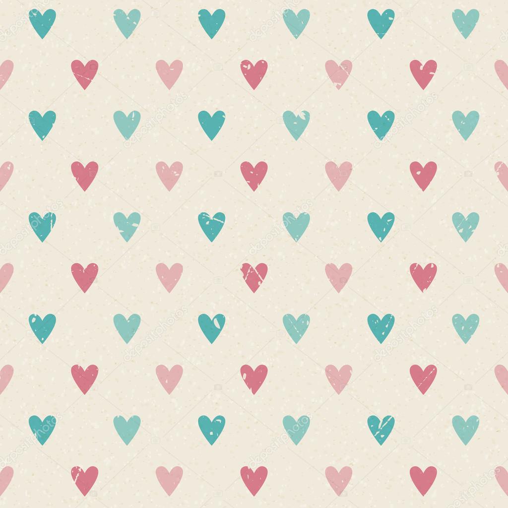 Valentine retro seamless hearts pattern