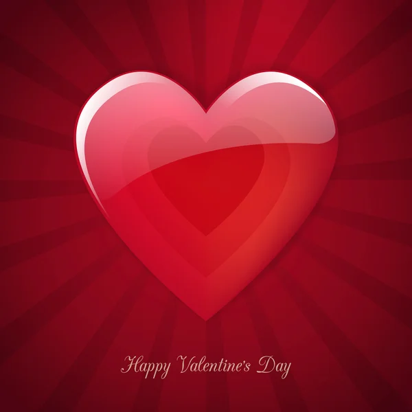 Día de San Valentín tarjeta de vector cartel del corazón — Vector de stock