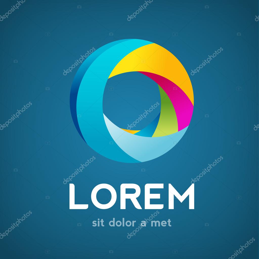 Colorful circle looped symbol vector logo template icon