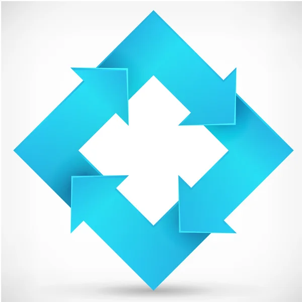 Carré rotation flèche modèle de logo bleu — Image vectorielle