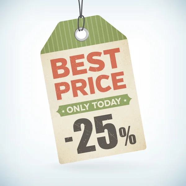 Mejor precio solo papel totady -25 por ciento precio de etiqueta — Vector de stock