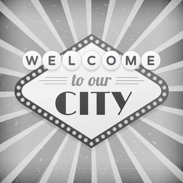 Welcome to our city vintage background poster — Stock Vector