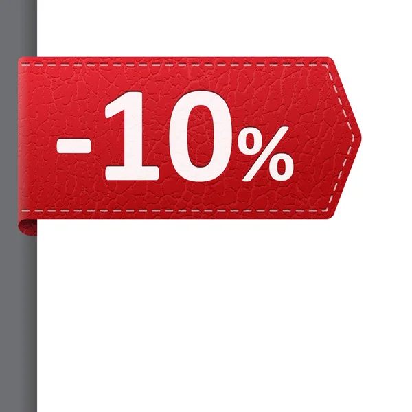 Prezzo del cuoio rosso segnalibro 10 percent sale off — Vettoriale Stock