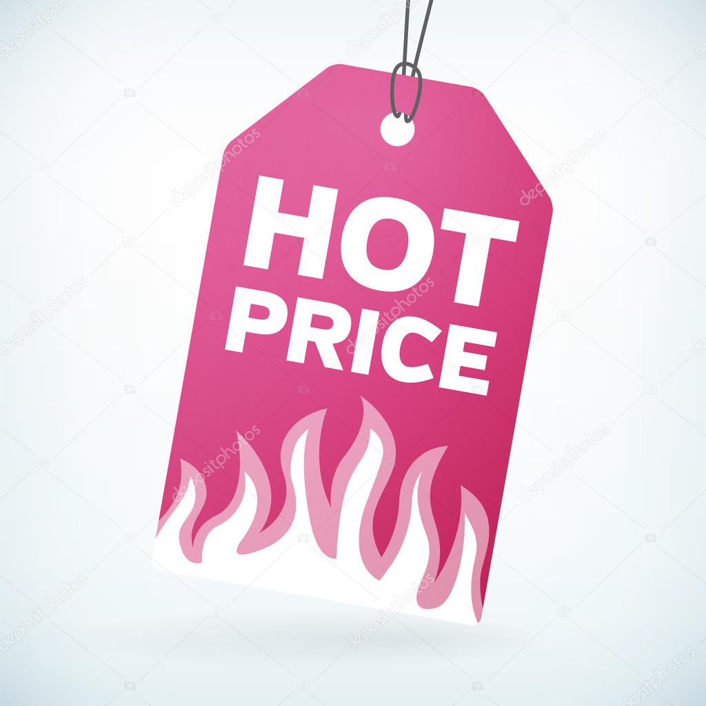 Pink Price Tag, Stock image