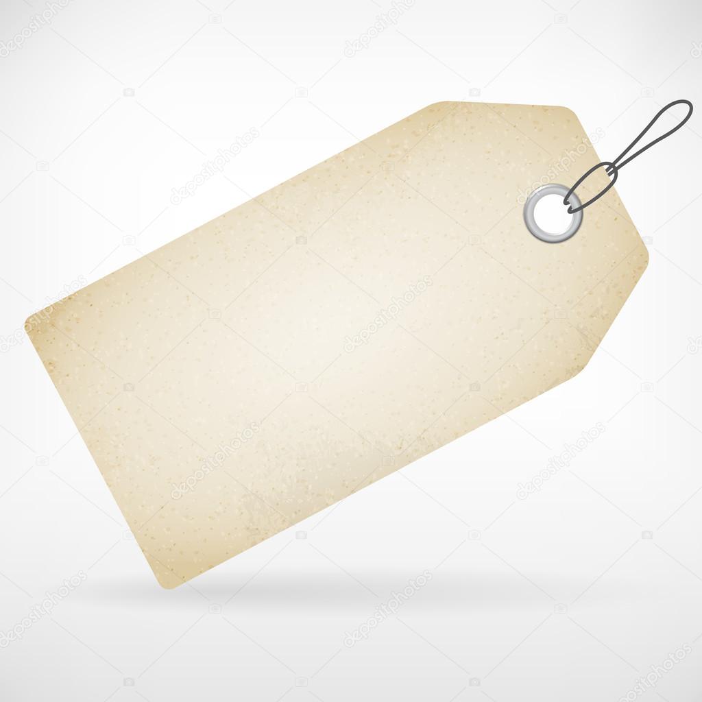 Realistic blank paper price label tag