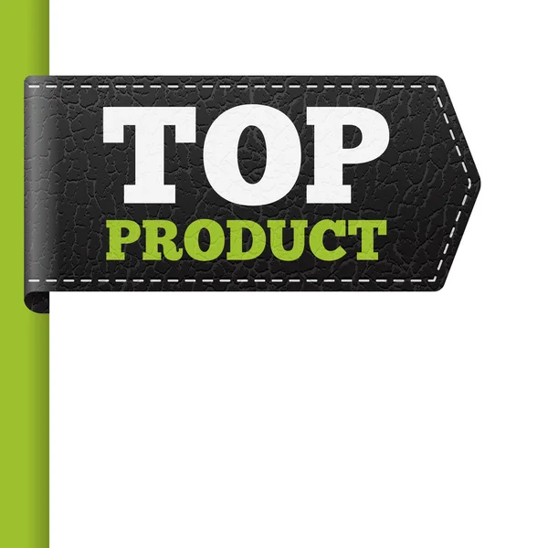 Top Produkt Leder Lesezeichen Etikett — Stockvektor