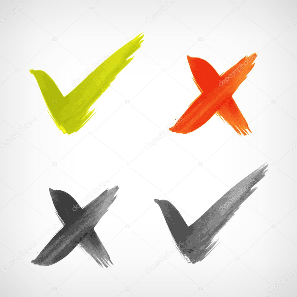 Brushed vector check mark sing icon